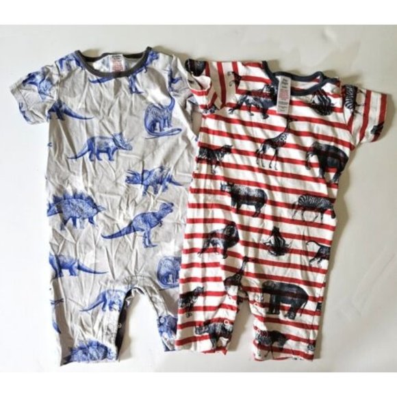 Mini Baby Boden 18-24 Dino Safari Animals Short Romper Onepiece Lot - Picture 1 of 1